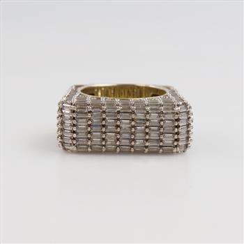 Sara Jewelry Sterling Silver Hip Hop Bling Ring