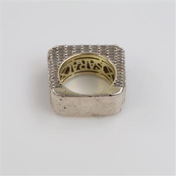 Sara Jewelry Sterling Silver Hip Hop Bling Ring