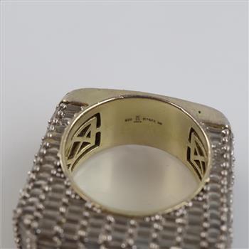 Sara Jewelry Sterling Silver Hip Hop Bling Ring