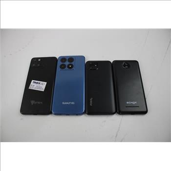 Schok, Foxx, Vortex, Boost Mobile Cell Phone Lot, 4 Pieces, Sold For Parts