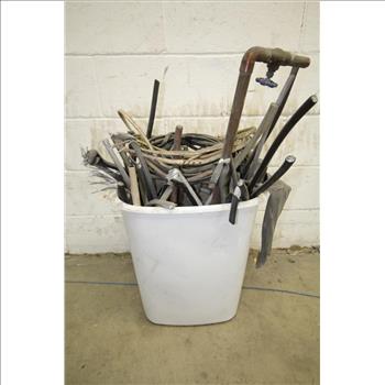 Scrap Metal In Garbage Bin, 34lbs