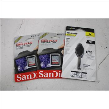 SDXC Cards, Grip Pad, Microlight, LED Night Light Charging Station, 5 Pieces