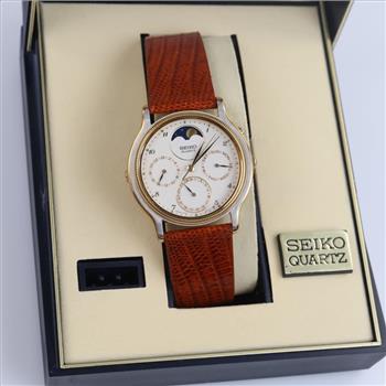 Seiko Moon Phase Triple Calendar Quartz Watch