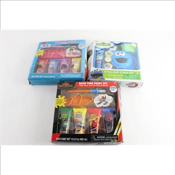 Sesame Street Kids 6 Piece Bath & Body Set And Other Bath Sets, 3 Pieces