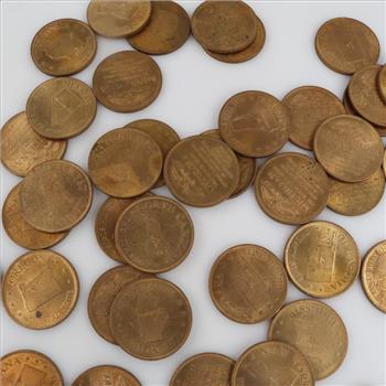 Shell Oil Bronze States Of The Union Game Tokens, 41 Pieces