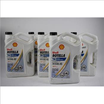 Shell Rotella T4 SAE 15W-40 Heavy Duty Diesel Engine Oil, 5 Pieces, 1 GAL