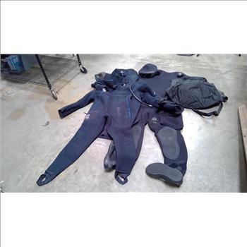 SI Tech Drysuit, Bare SB System Mid Layer Vest/Top/Pants, 4 Pieces With Travel Bag