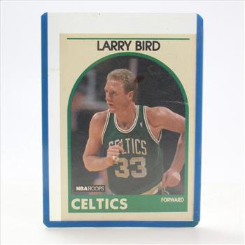 Signed Larry Bird 1989 NBA Hoops Boston Celtics Card