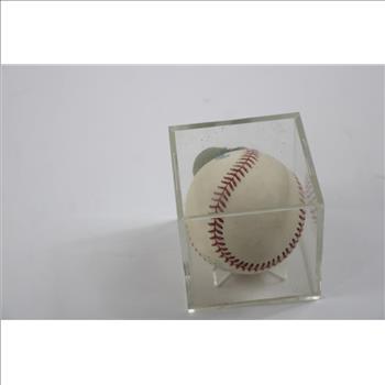 Signed Rawlings Baseball In Case