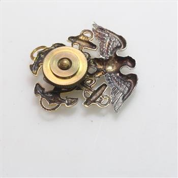 Silver 4g US Navy Eagle Shield Badge