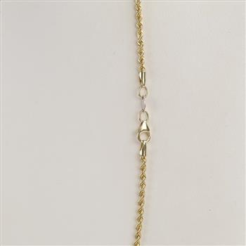 Silver And 10kt GF Twisted Rope Chain Link Neckklace