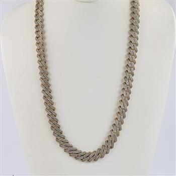 Silver And Clear Stone Necklace