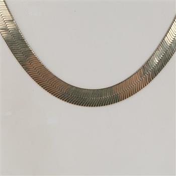 Silver And Gold Plated Herringbone Necklace