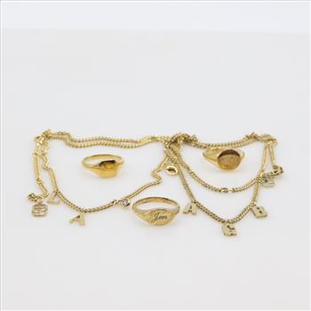 Silver And GP Jewelry, 5 Pieces