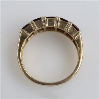 Silver And GP Red Stone Ring