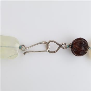 Silver Bead And Stone Neckalce
