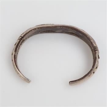 Silver Black and brown stone cuff Bracelet