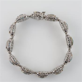 Silver Blue Stone Bracelet