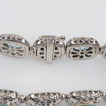 Silver Blue Stone Bracelet