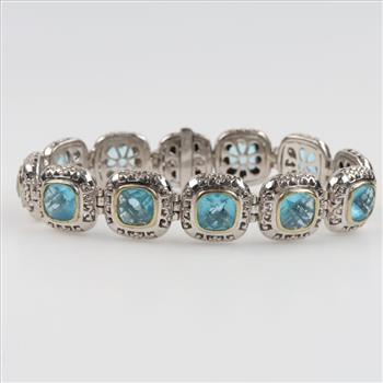 Silver Blue Stone Bracelet