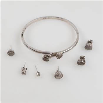 Silver Diamond Accent Jewelry, 7 Pieces