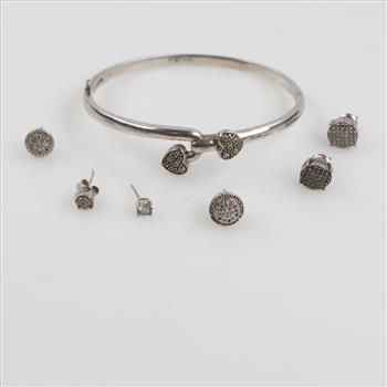 Silver Diamond Accent Jewelry, 7 Pieces
