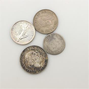 Silver Foreign Currency, 4 Pieces