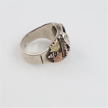 Silver Gold Accent Eagle Ring