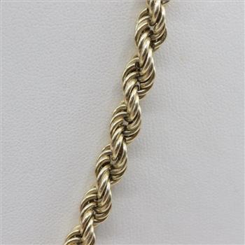 Silver Gold Plated Twisted Rope Necklace
