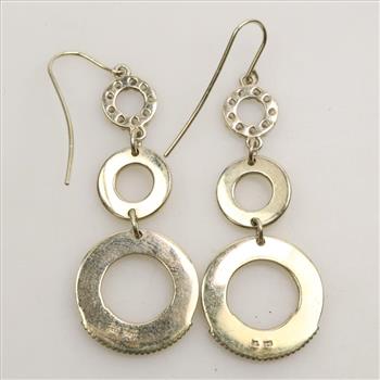 Silver GP Clear Stone Dangle Earrings