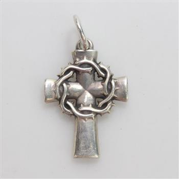 Silver James Avery Cross With Thorns Pendant, 4.52g