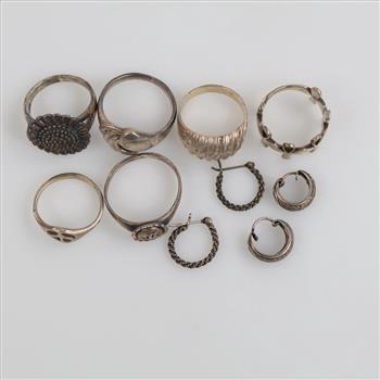 Silver Jewelry, 10 Pieces