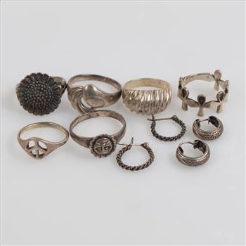 Silver Jewelry, 10 Pieces