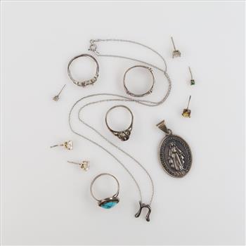 Silver Jewelry, 12 Pieces