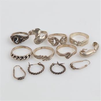 Silver Jewelry, 12 Pieces