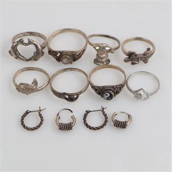 Silver Jewelry, 12 Pieces