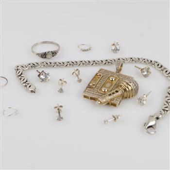 Silver Jewelry, 14 Pieces