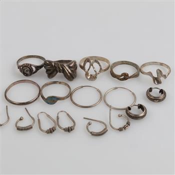 Silver Jewelry, 17 Pieces