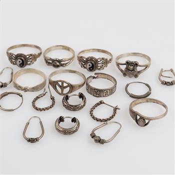 Silver Jewelry, 18 Pieces
