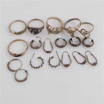 Silver Jewelry, 18 Pieces