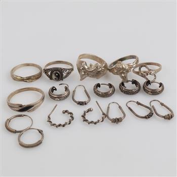 Silver Jewelry, 18 Pieces