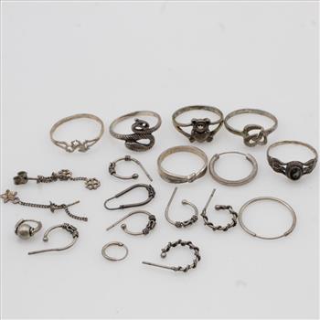 Silver Jewelry, 19 Pieces