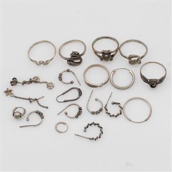 Silver Jewelry, 19 Pieces