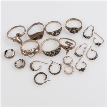 Silver Jewelry, 19 Pieces