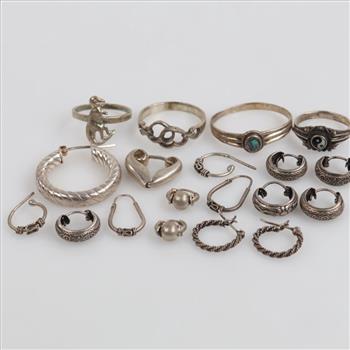 Silver Jewelry, 19 Pieces