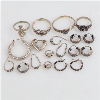 Silver Jewelry, 19 Pieces