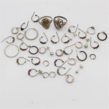 Silver Jewelry, 39 Pieces