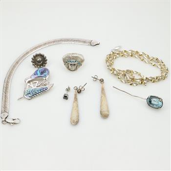 Silver Jewelry, 9 Pieces