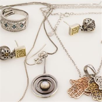 Silver Jewelry, 9 Pieces
