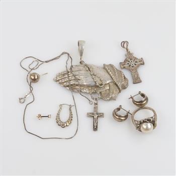 Silver Jewelry, 9 Pieces